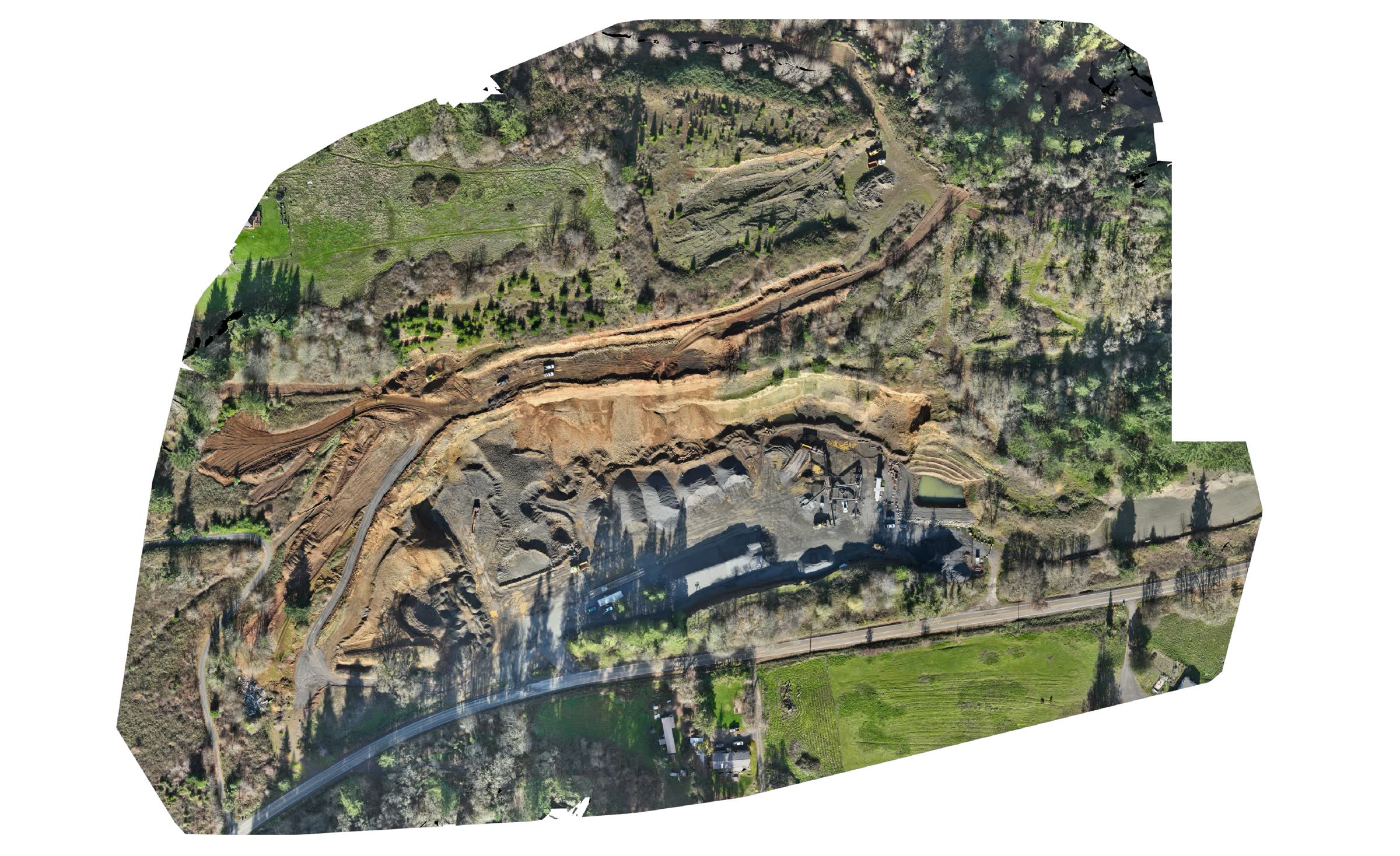 Aerial orthomosaic of the Amity industrial pit site